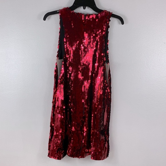 NBD Revolve Sequin Raspberry Mini Sleeveless Cocktail Dress - Picture 7 of 7